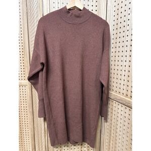 Abercrombie & Fitch Soft A&F Collection Brown Mock Neck Sweater Dress Womens M